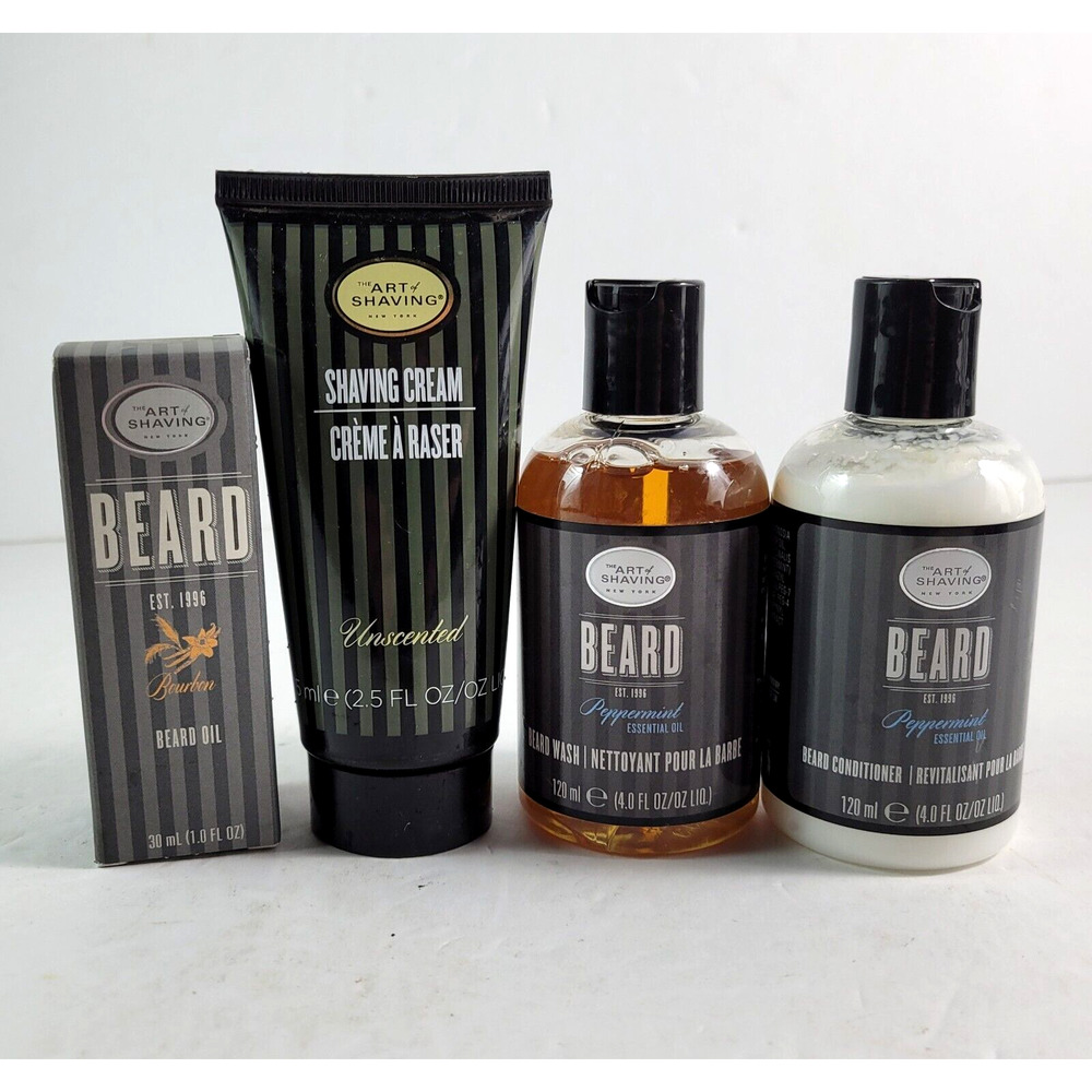 The Art of Shaving Set - Peppermint Beard Wash, Conditioner, Oil & Shaving Cream